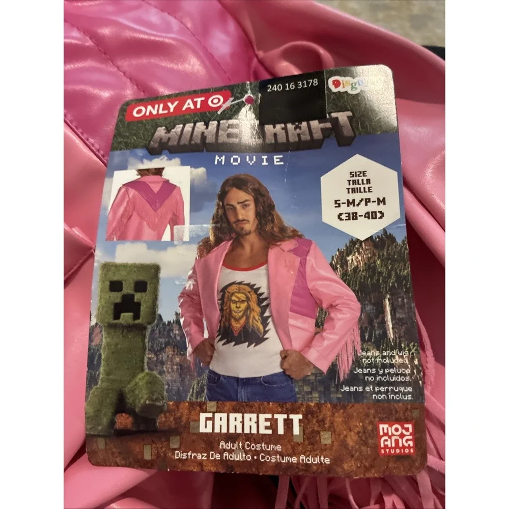 Garret Garrison Minecraft Movie Halloween Costume pink JACKET Adult S/M 38-40‎ - Picture 7 of 9